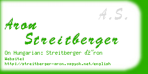 aron streitberger business card
